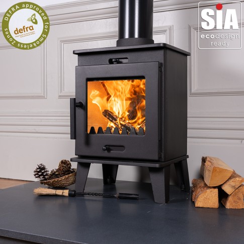 Ecosy+ Beacon 4 - Defra Approved - Eco Design Ready - Woodburning Stove - Cast Iron